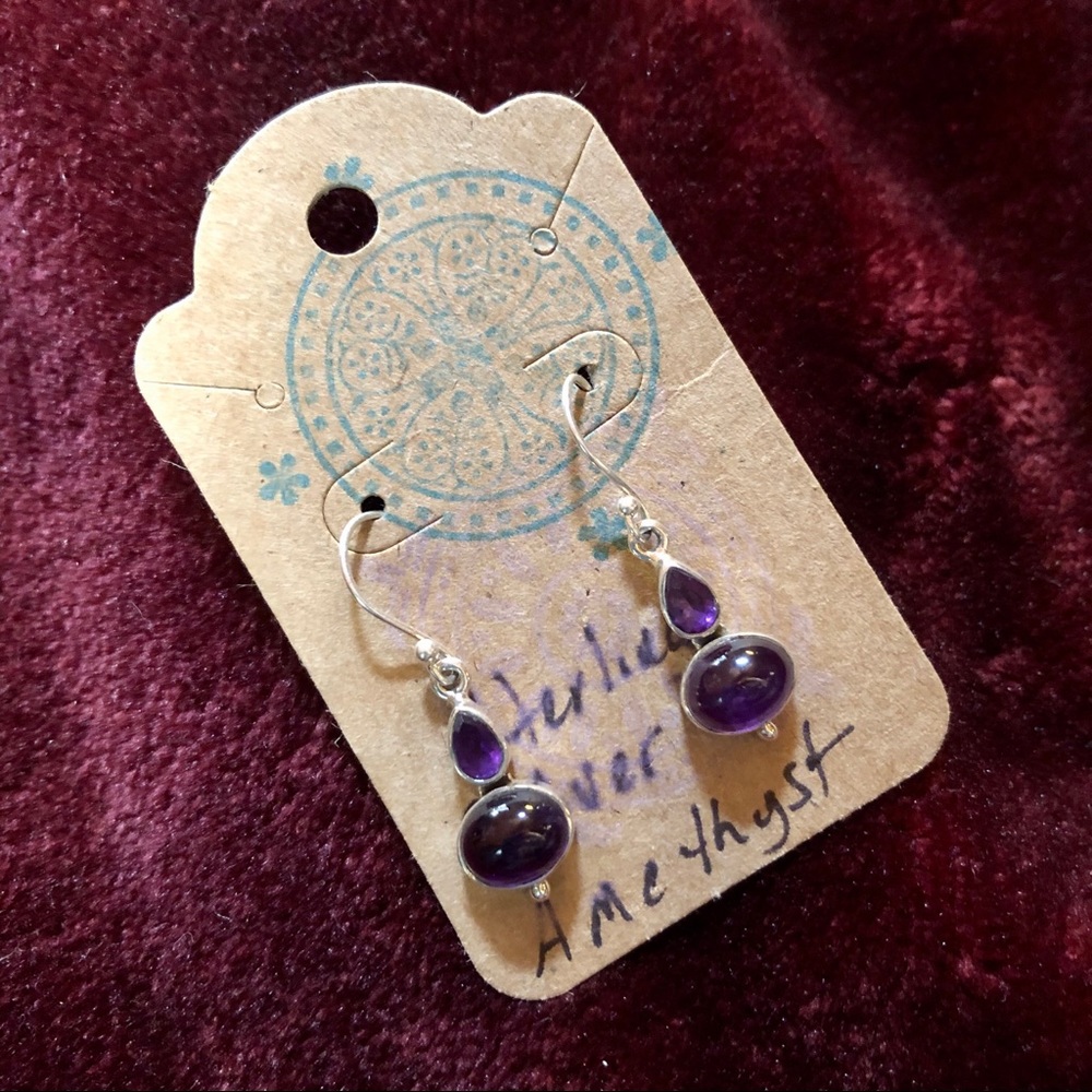 Sterling Silver new Amethyst Earrings jewelry